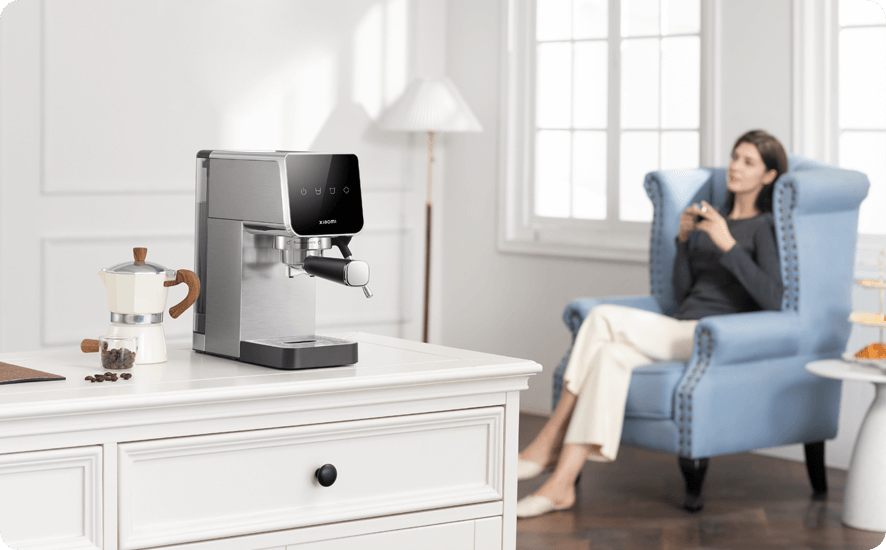 Xiaomi Semi-Automatic Espresso Machine , 0.9 Liter , Silver Black - CME003