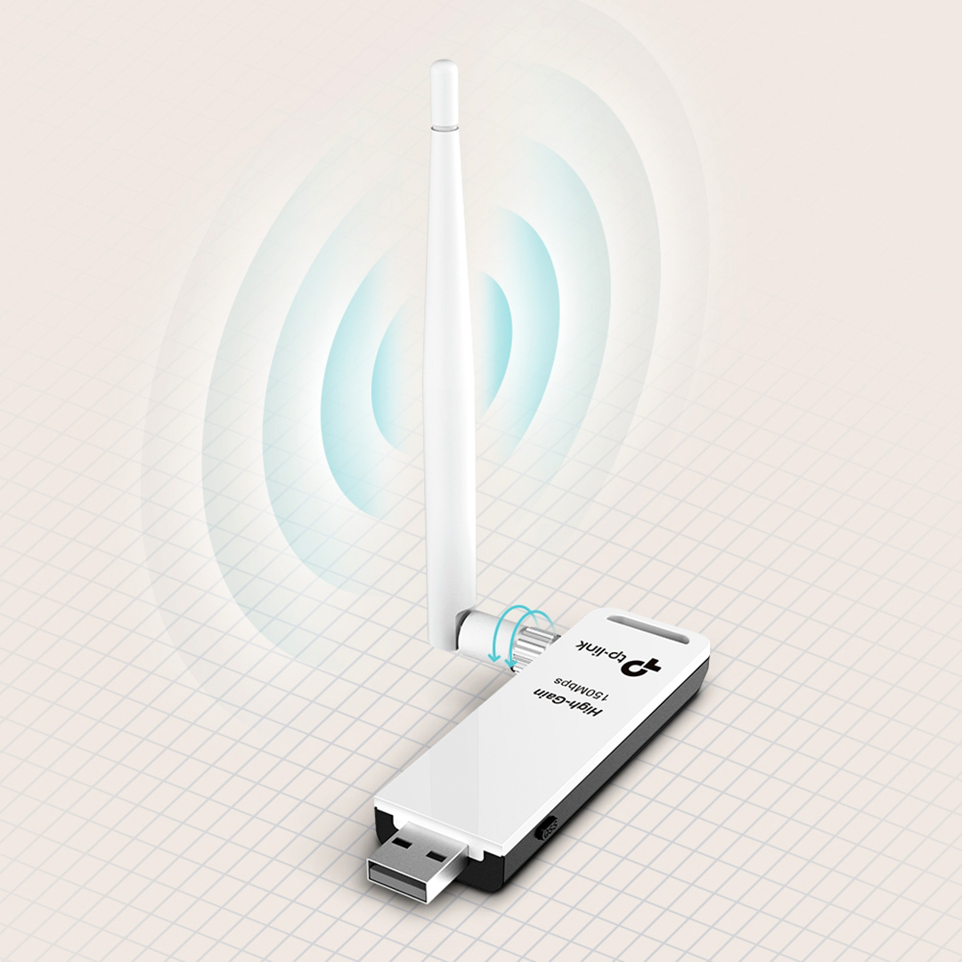 Tp-Link Wireless Adapter ,USB ,White - TL-WN722N