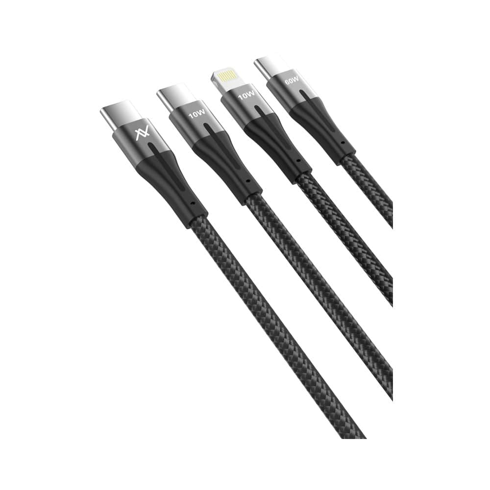 L'Avvento Triple Port 3 in 1 Charging Cable 3 Meter Black - MP363