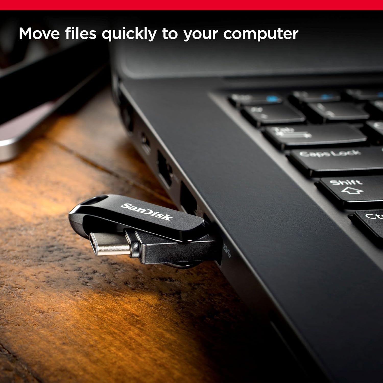 Sandisk Ultra USB 3.1 Type-A and USB Type-C Flash Drive , 64 GB , Black - SDDDC3-064G-G46