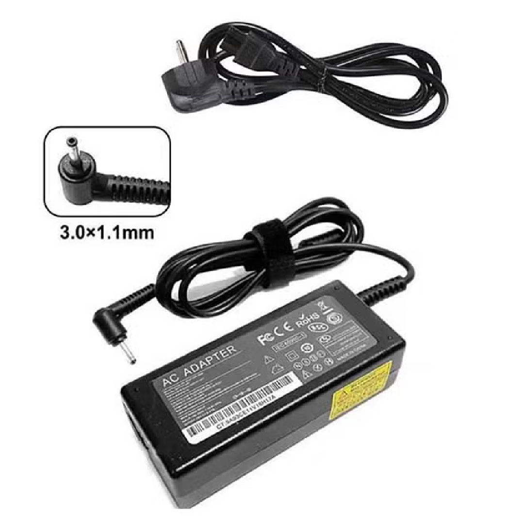 Generic Laptop Charger for Acer DC 3×1.1mm 3.42A , 65 Watt , Black
