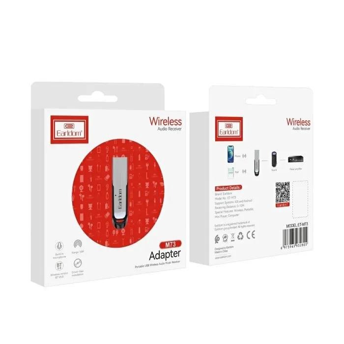 Earldom Wireless USB Adapter Silver Black - ET-M73