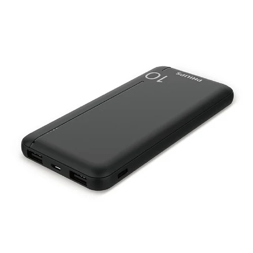 Philips Wired Power Bank , 10000 mAh 3 Ports , Black , DLP1812PB