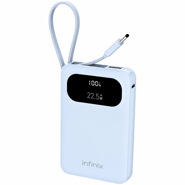 Infinix XPower 10 Pro Wired Digital Power Bank , 10000 mAh 3 Ports , Blue
