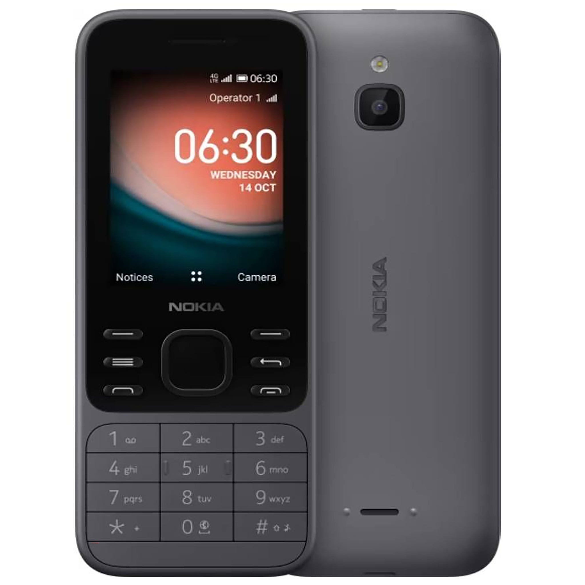 نوكيا 6300 ، سعة 512 جيجا بايت ، رام 4 جيجا بايت ، شبكة 4G LTE ، شريحتين - فحمي فاتح