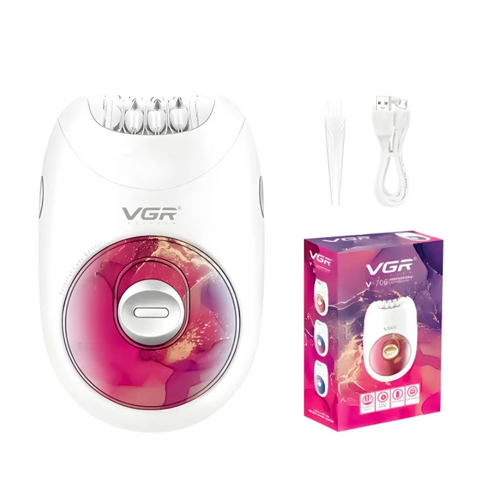 VGR Epilator Dry White Pink - V-706