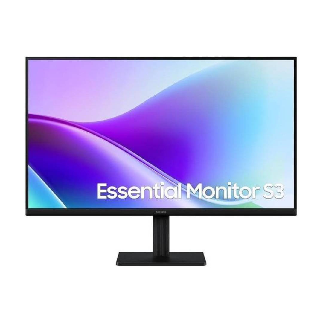 شاشة مسطحة سامسونج إسينشال S3 S32GF ، مقاس 24 بوصة ، دقة FHD ، معدل تحديث 120 هرتز ، معدل استجابة 5 مللي ثانية ، اسود - LS24F320GAUXEN
