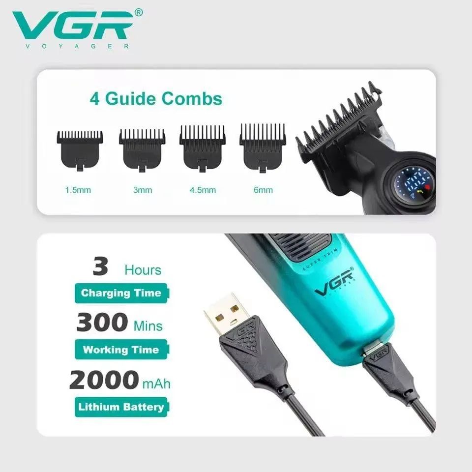 طقم قص الشعر في جي ار ، تركواز واسود - V-196 + V-996