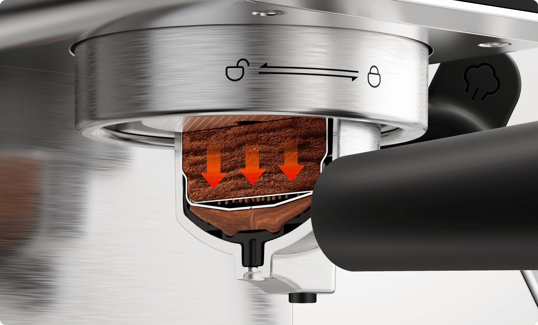 Xiaomi Semi-Automatic Espresso Machine , 0.9 Liter , Silver Black - CME003
