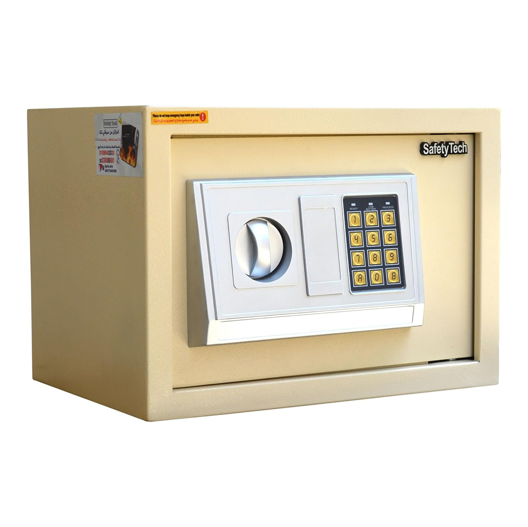 Safety Tech Digital Electronic with Key Lock Safe Box ,25 Liter ,Beige - GN25 EIA 607