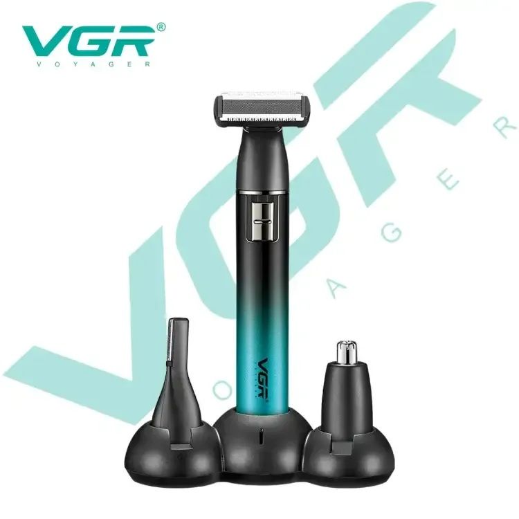 طقم ماكينة حلاقة في جي ار ، تركواز واسود - V-628