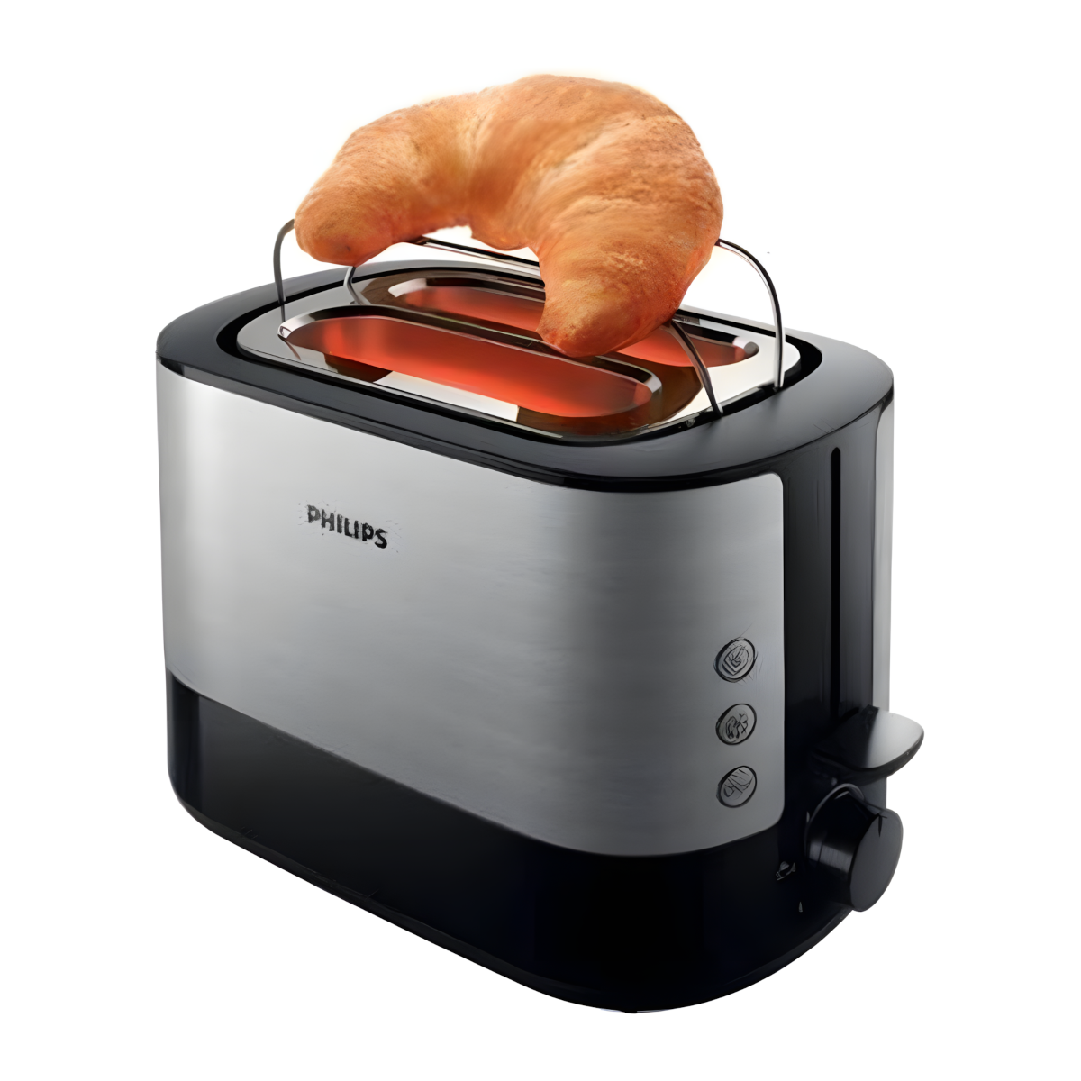 Philips Viva Collection Toaster , 2 Slices 1000 Watt Black Silver - Hd2637-91