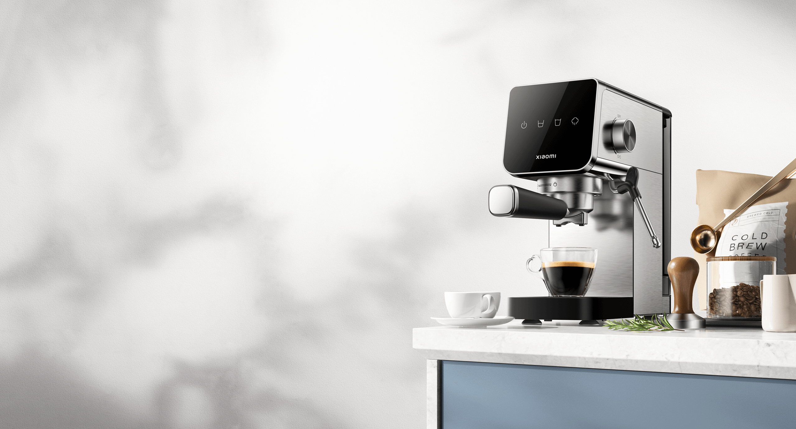 Xiaomi Semi-Automatic Espresso Machine , 0.9 Liter , Silver Black - CME003