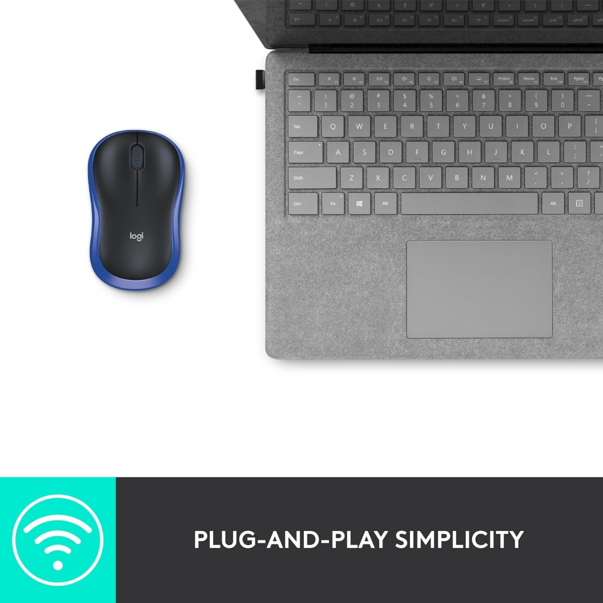 Logitech M185 Wireless Mouse , Black Blue - 910-002236