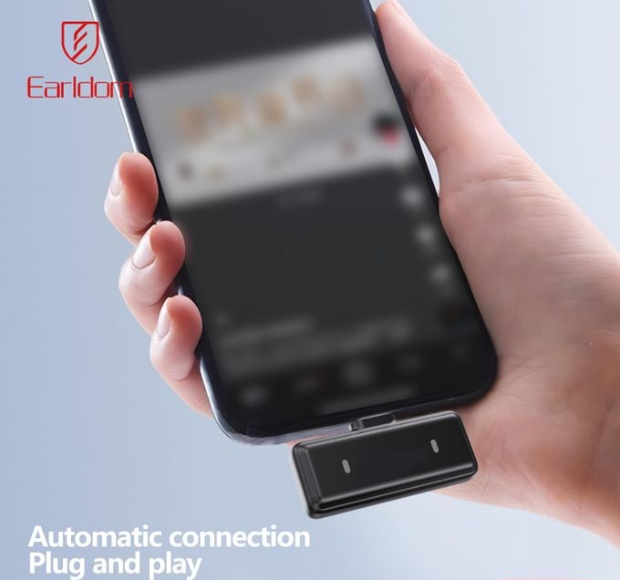 Earldom MC14 Wireless Lavalier Microphone , Dark Grey Black
