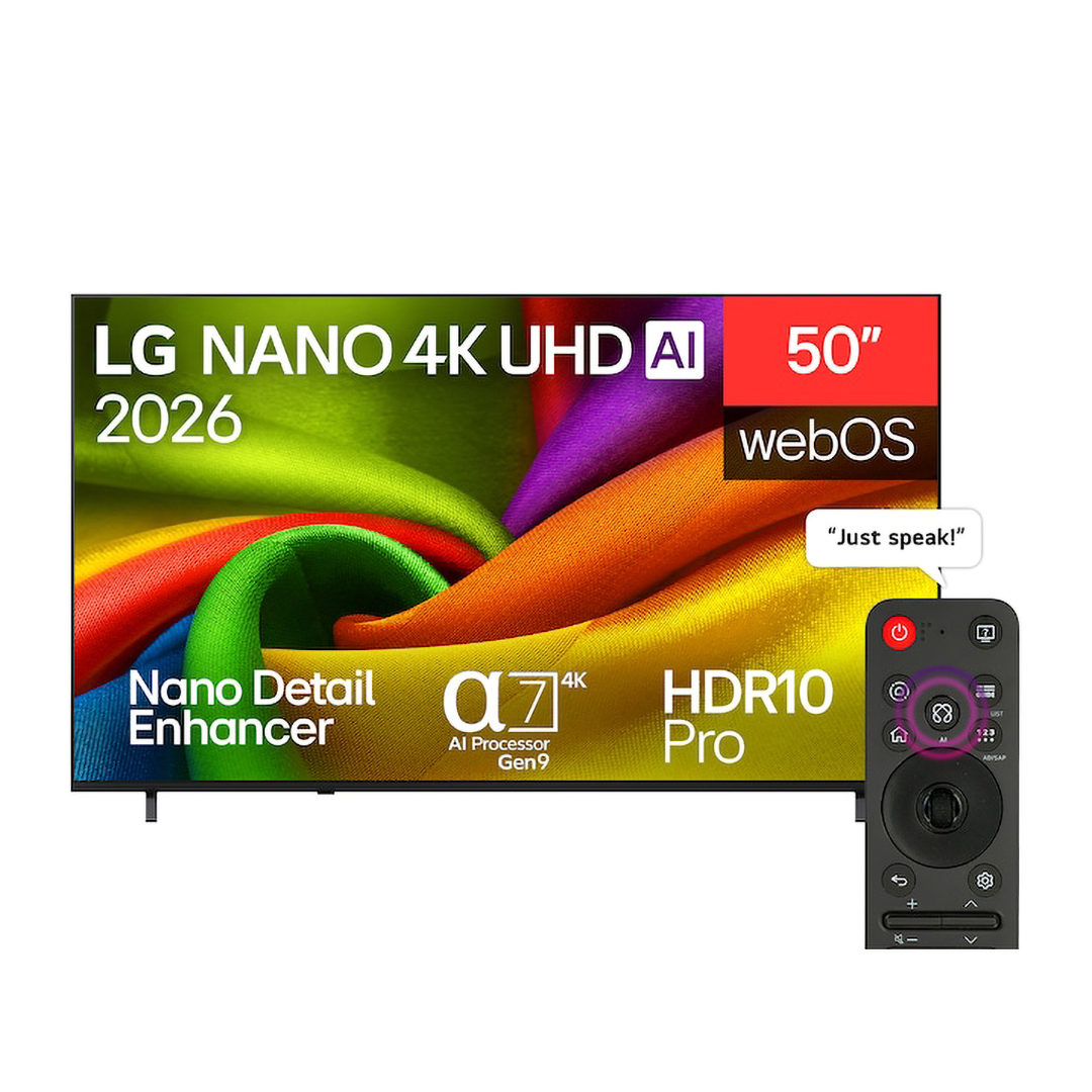 شاشة تلفزيون سمارت ال جي ، مقاس 50 بوصة ، ليد ، دقة نانو 4K UHD ، بريسيفر داخلي