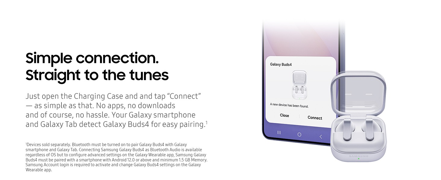 Samsung Galaxy Buds 4 Earbuds , Active Noise Cancellation , White
