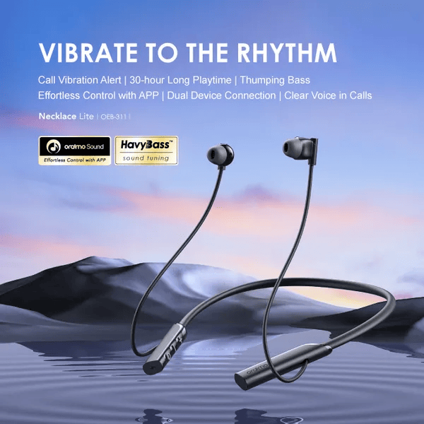 Oraimo Necklace Lite Neckband In-Ear Earphones , Black - OEB-311