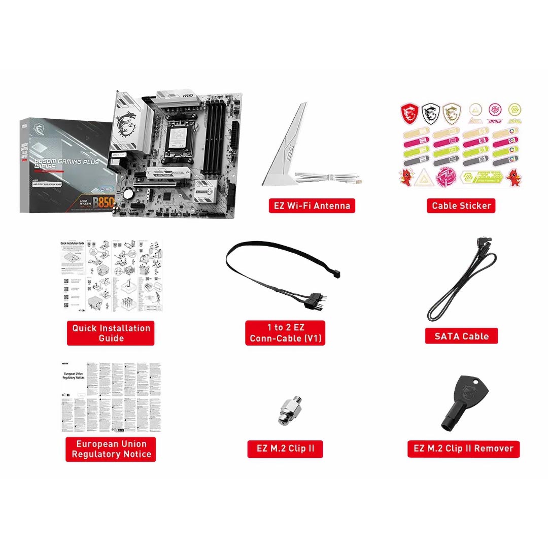 MSI B850M GAMING PLUS WIFI6E Motherboard , AMD mATX Black