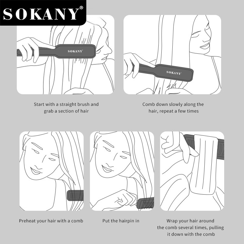 Sokany Hair Straightener , Green - SK-1008