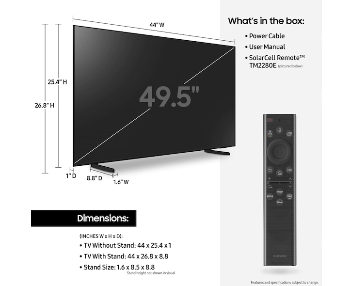 Samsung 50 Inch Smart TV , 4K UHD QLED Built-In Receiver
