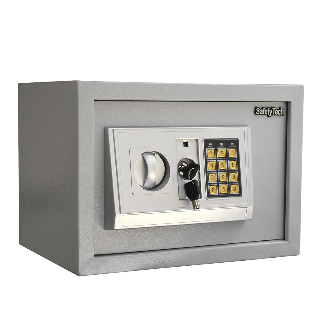 Safety Tech Digital Electronic with Key Lock Safe Box ,25 Liter ,Gray - GN25 EIA 611