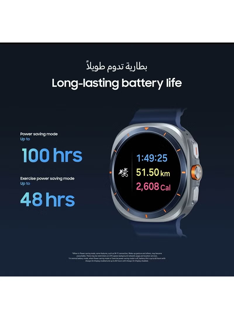 ساعة سمارت سامسونج جالكسي ووتش الترا ، مقاس 1.8 بوصة ، ازرق تيتانيوم