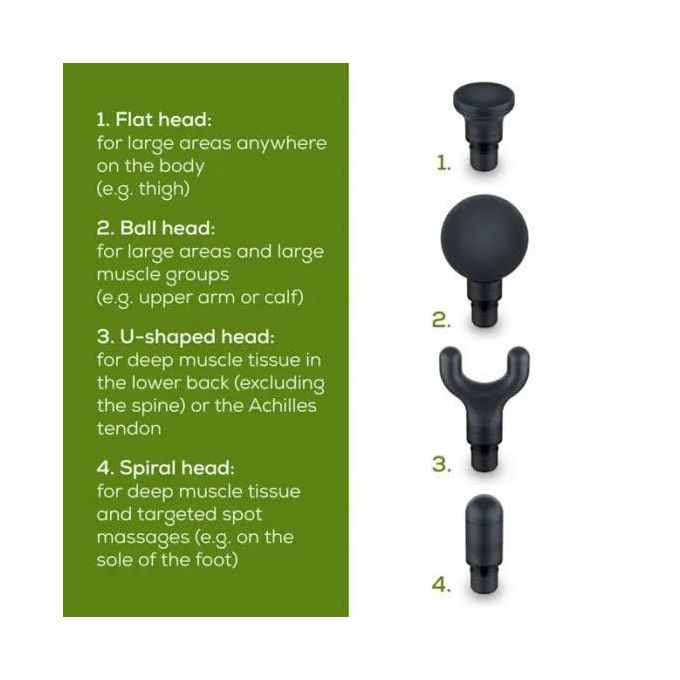 Beurer MG 99 Rechargeable battery Massage Gun with Attachments , Black