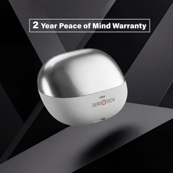 ZeroTech Earbuds , with Noise Cancellation and IPX4 water resistance , White Silver - ZPCE-B01i