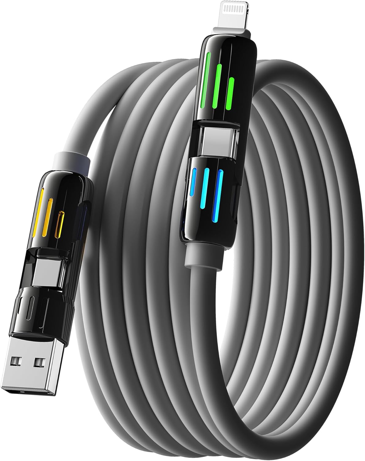 Infinix Multi Ports 4 in 1 Charging Cable 1.2 Meter Gray - XDX15