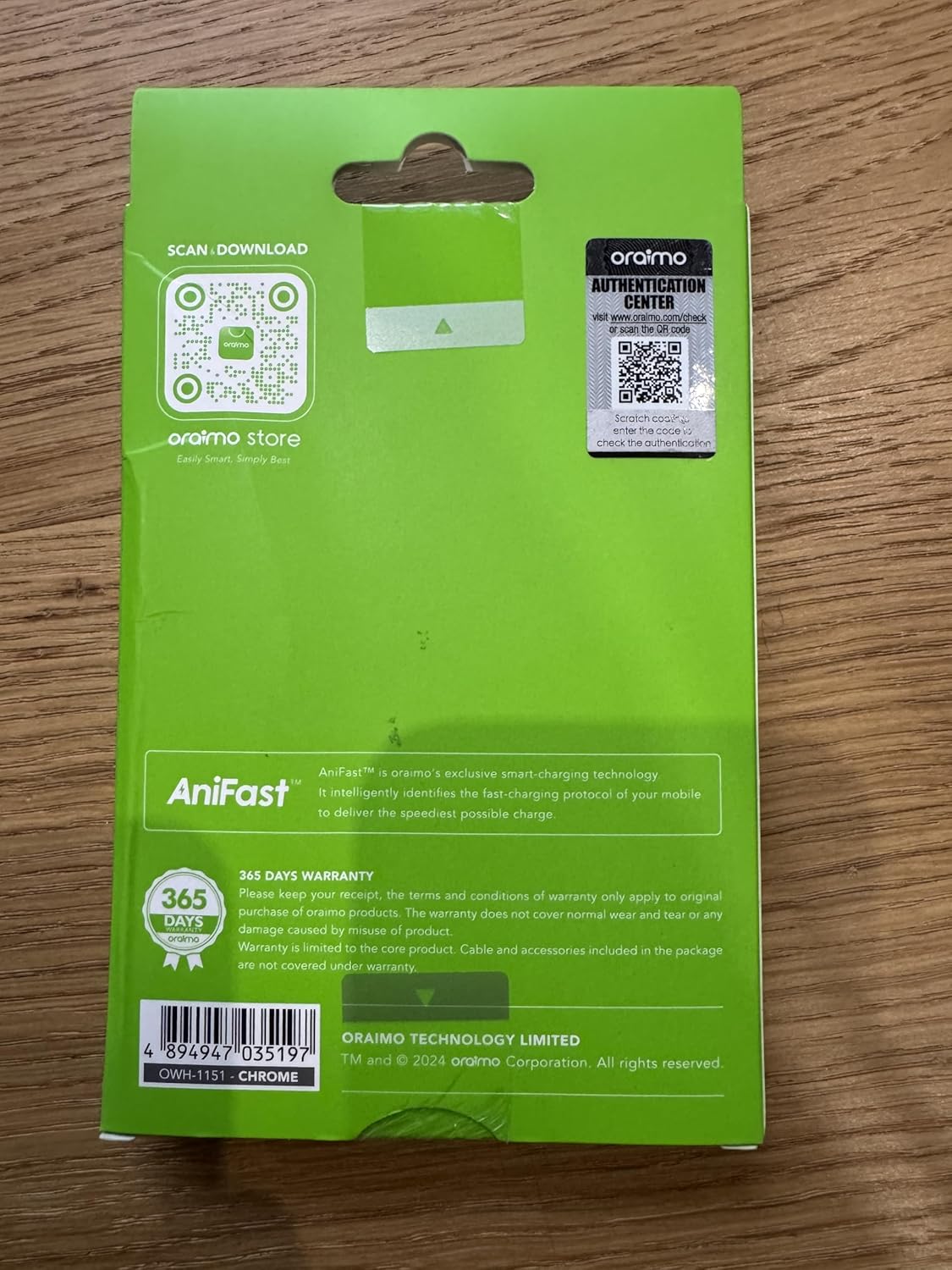 Oraimo PowerDock Wireless Charging Pad , 15 Watt , Black - OWH-1151