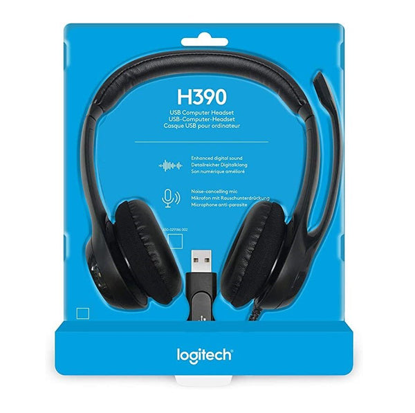 سماعة رأس سلكية لوجيتك H390 ، اسود - 981-000406