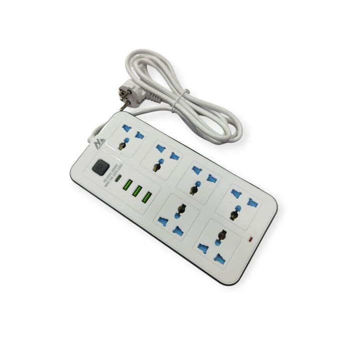 Elmaghraby Power Strip ,6 Ports ,AC, USB ,2500 Watt ,White
