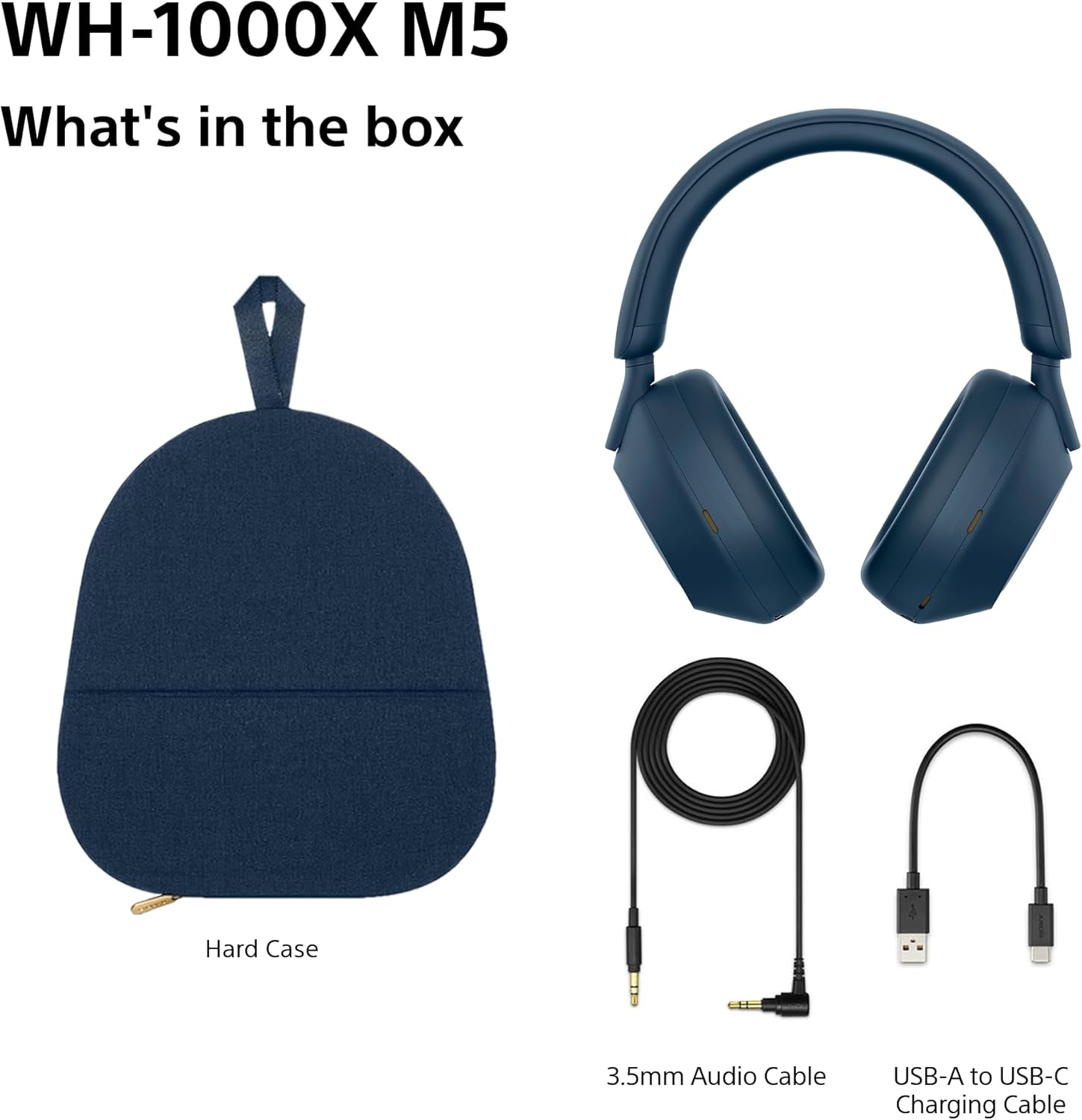 Sony Wireless Over Ear Headphones , Blue - WH-1000XM5