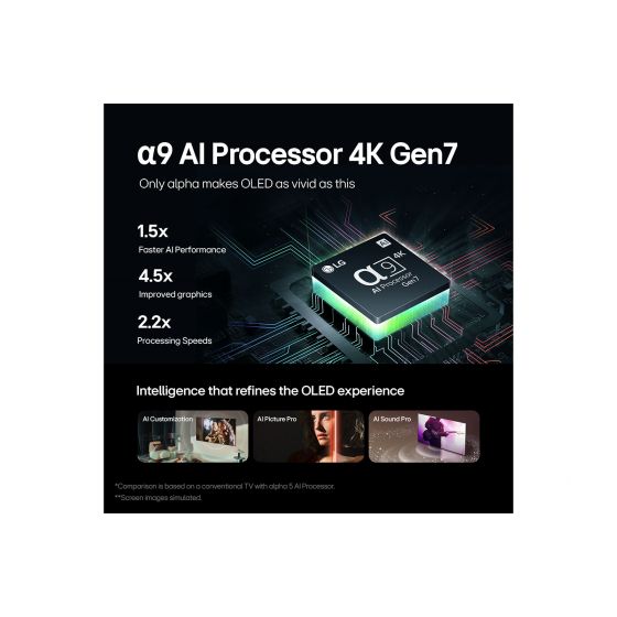 شاشة تلفزيون سمارت ال جي ، مقاس 65 بوصة ، OLED Evo ، دقة 4K UHD ، بريسيفر داخلي