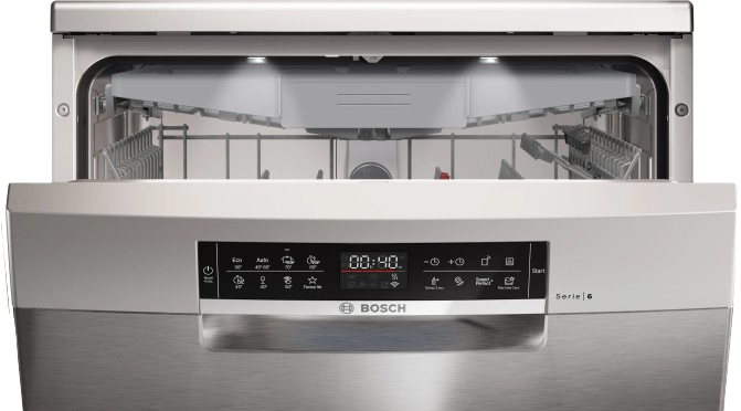 Bosch Series 6 Free Standing Dishwasher , 14 Persons Brushed Steel - Anti-fingerprint- SMS6ECI83T