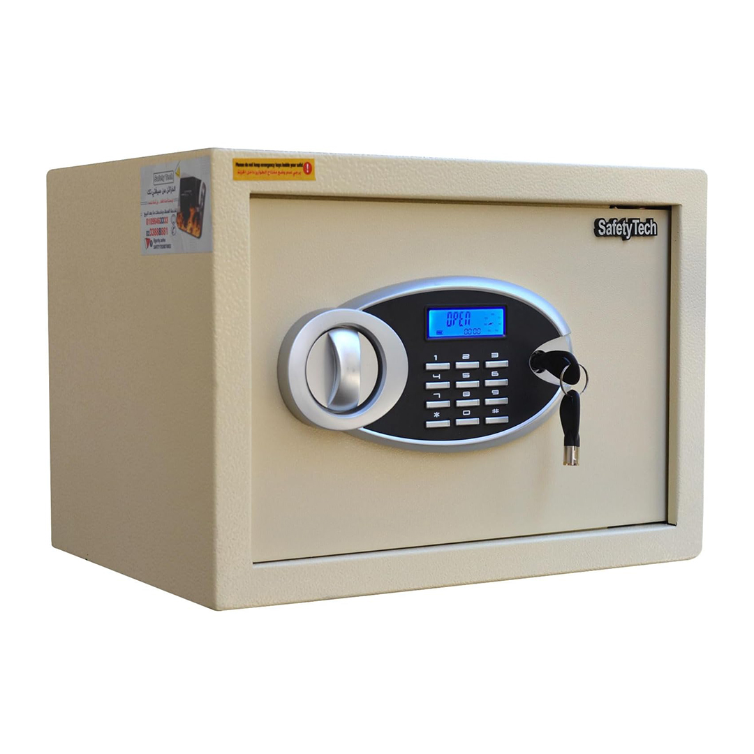 Safety Tech Digital Electronic with Key Lock Safe Box ,25 Liter ,Beige - GN 25 EUD 612