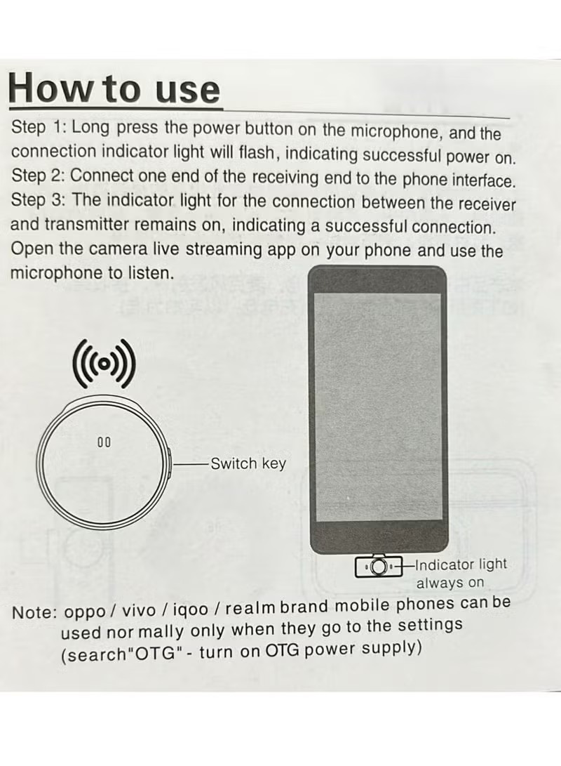 Generic Wireless Magnetic Microphones , Black