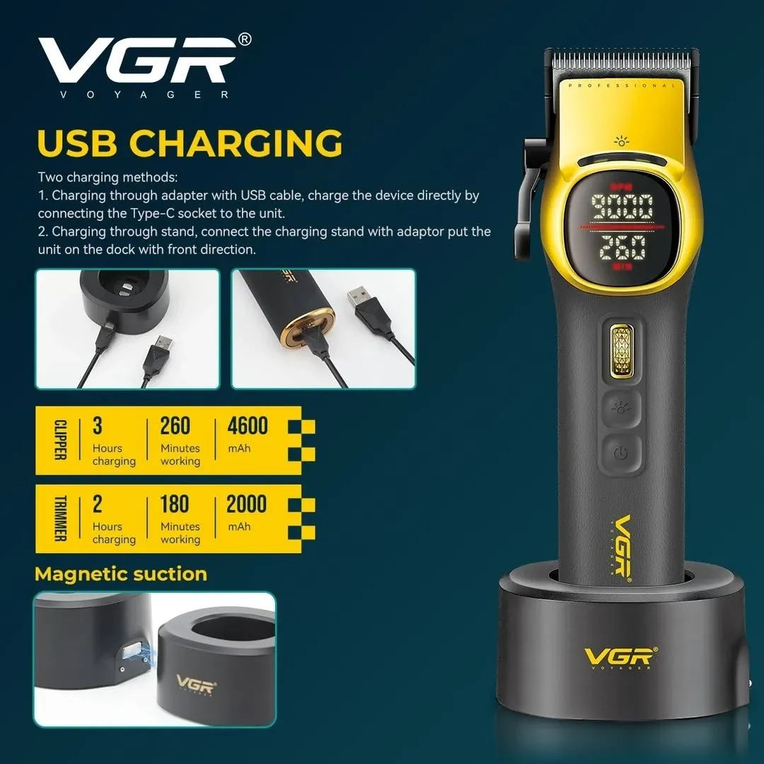 طقم قص الشعر في جي ار ، اسود واصفر - V-885 S2