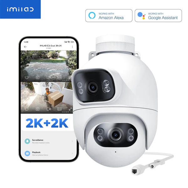 Imilab EC6 Wired and Wireless Outdoor Dual Lens Spotlight Security Camera , White