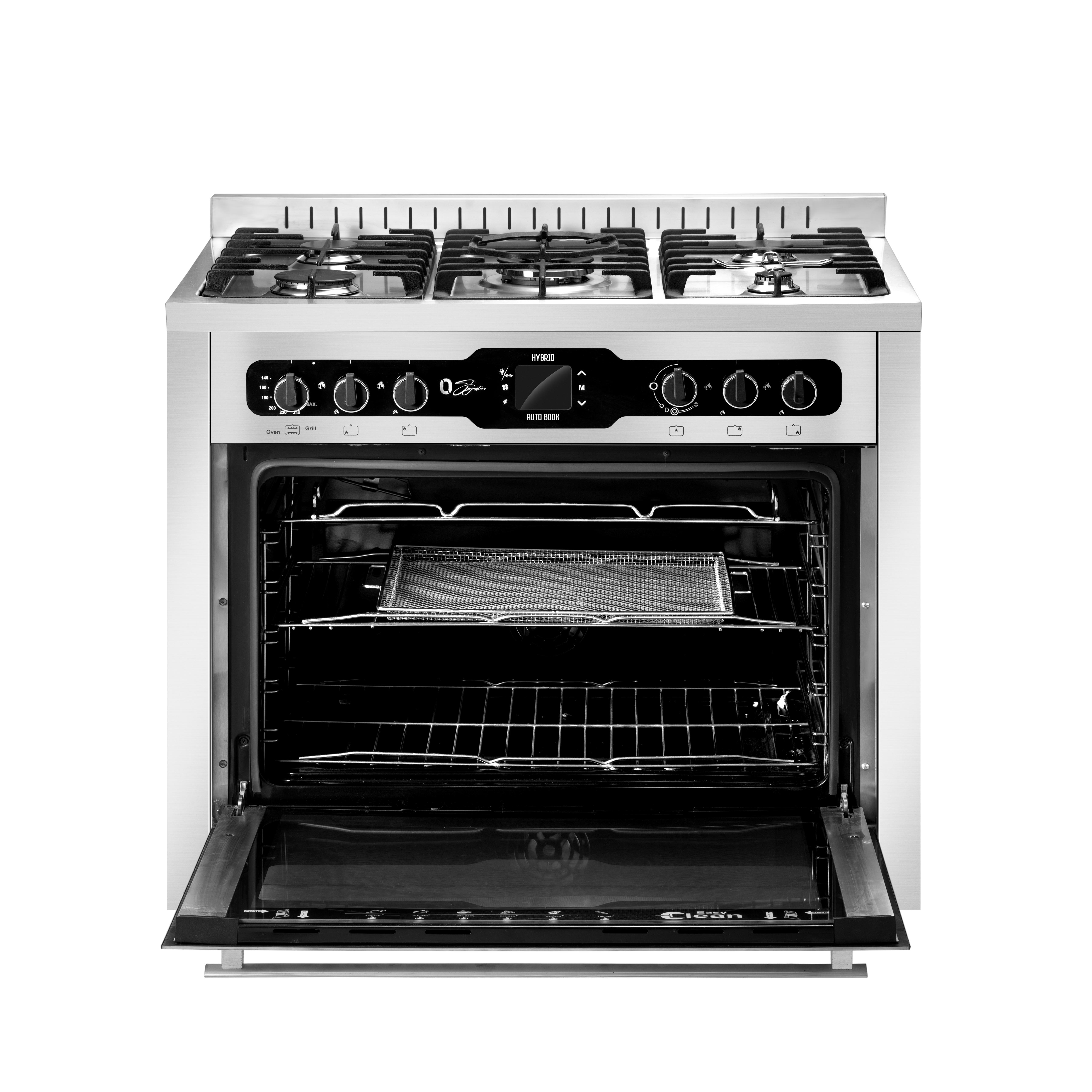 Unionaire O Signature Autocook Hybrid Dual Cooker , 5 Burners , White - C69SS-GC-383-ICPSF-1CH-OS3-2W-AL