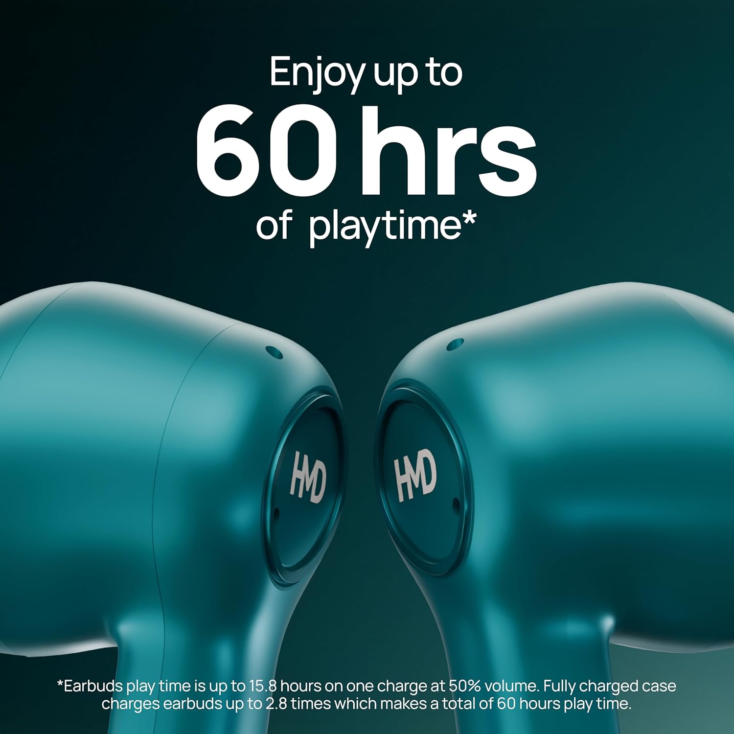 ايربودز اتش ام دي DUB X50 برو ، بخاصية إلغاء الضوضاء النشطة ، ازرق