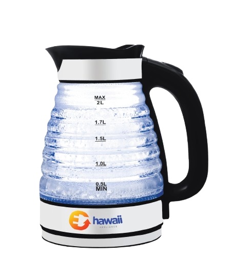 Hawaii Stainless steel Electric Kettle , 2 Liter 1500 Watt , Silver