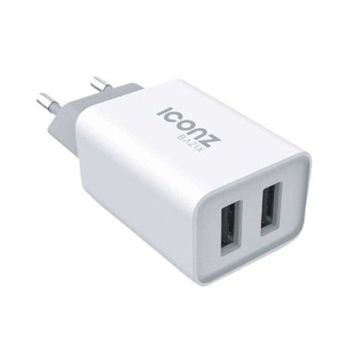 شاحن ايكونز Bazix ، عدد 2 منفذ USB ، قدرة 15.5 وات ، 240 فولت ، ابيض - XWC02W