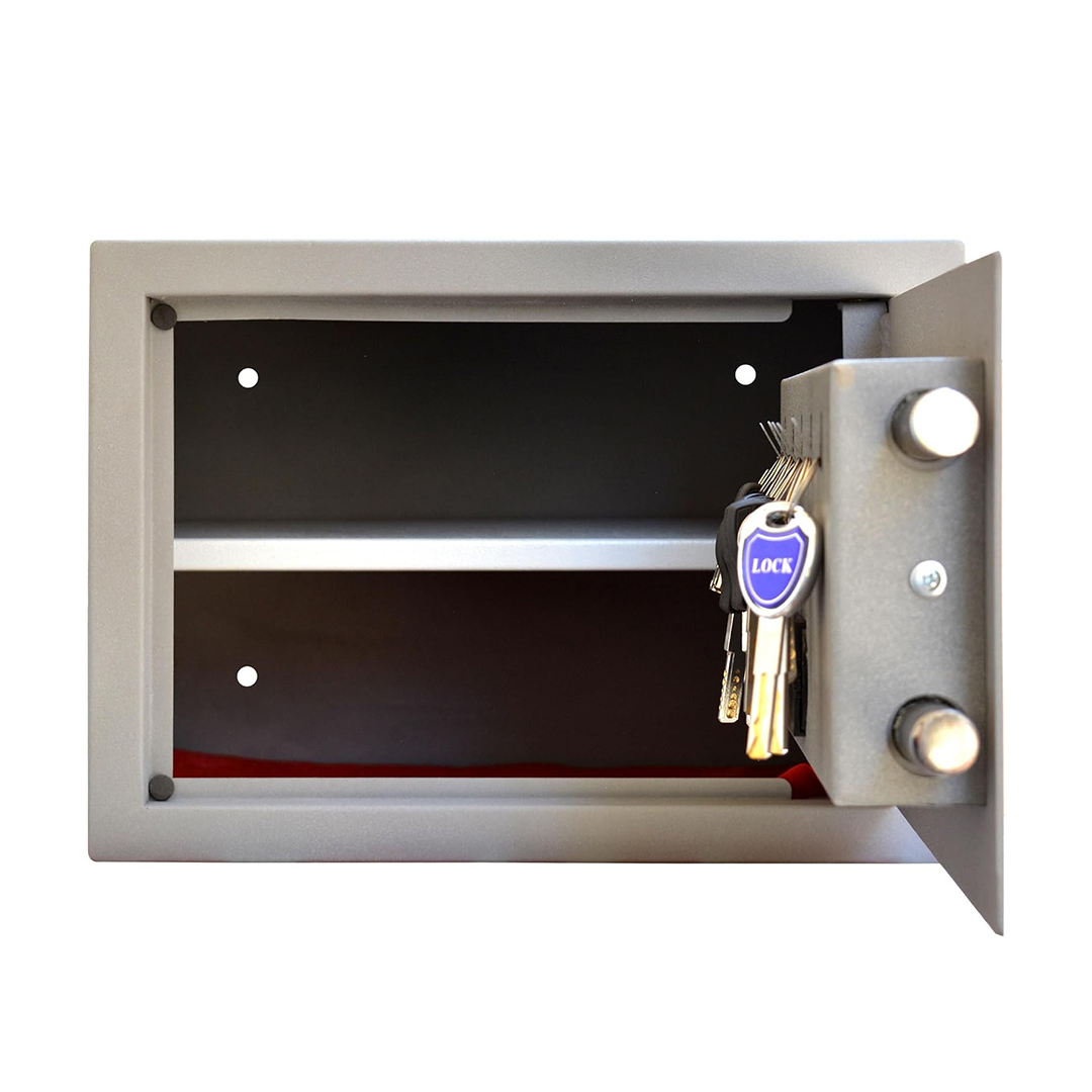 Safety Tech Digital Electronic with Key Lock Safe Box ,25 Liter ,Gray - GN25 EIA 611
