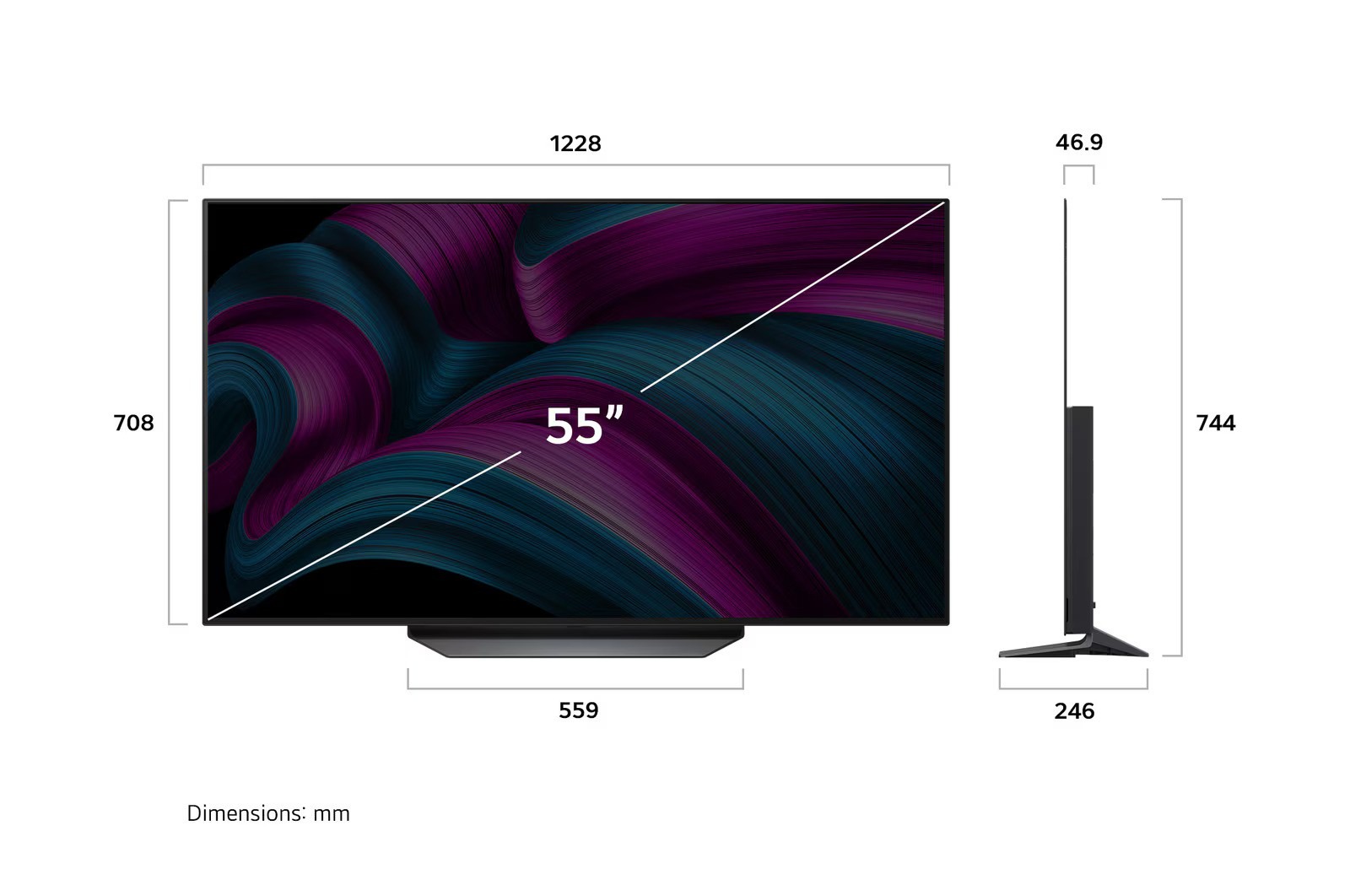 شاشة تلفزيون سمارت ال جي ، مقاس 55 بوصة ، ليد ، دقة 4K UHD ، بريسيفر داخلي