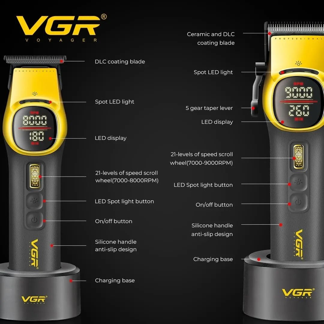 طقم قص الشعر في جي ار ، اسود واصفر - V-885 S2