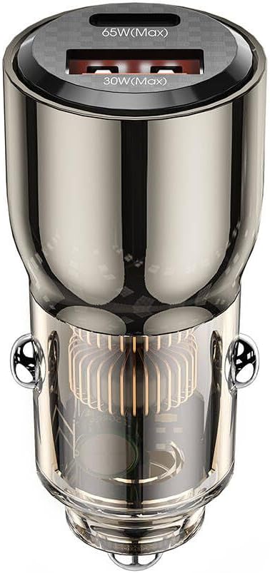 Wiwu Kirsite Geek Car Charger , 2 Ports , 95 Watt , 5 Volt , Transparent and Black - Wi-Qc012