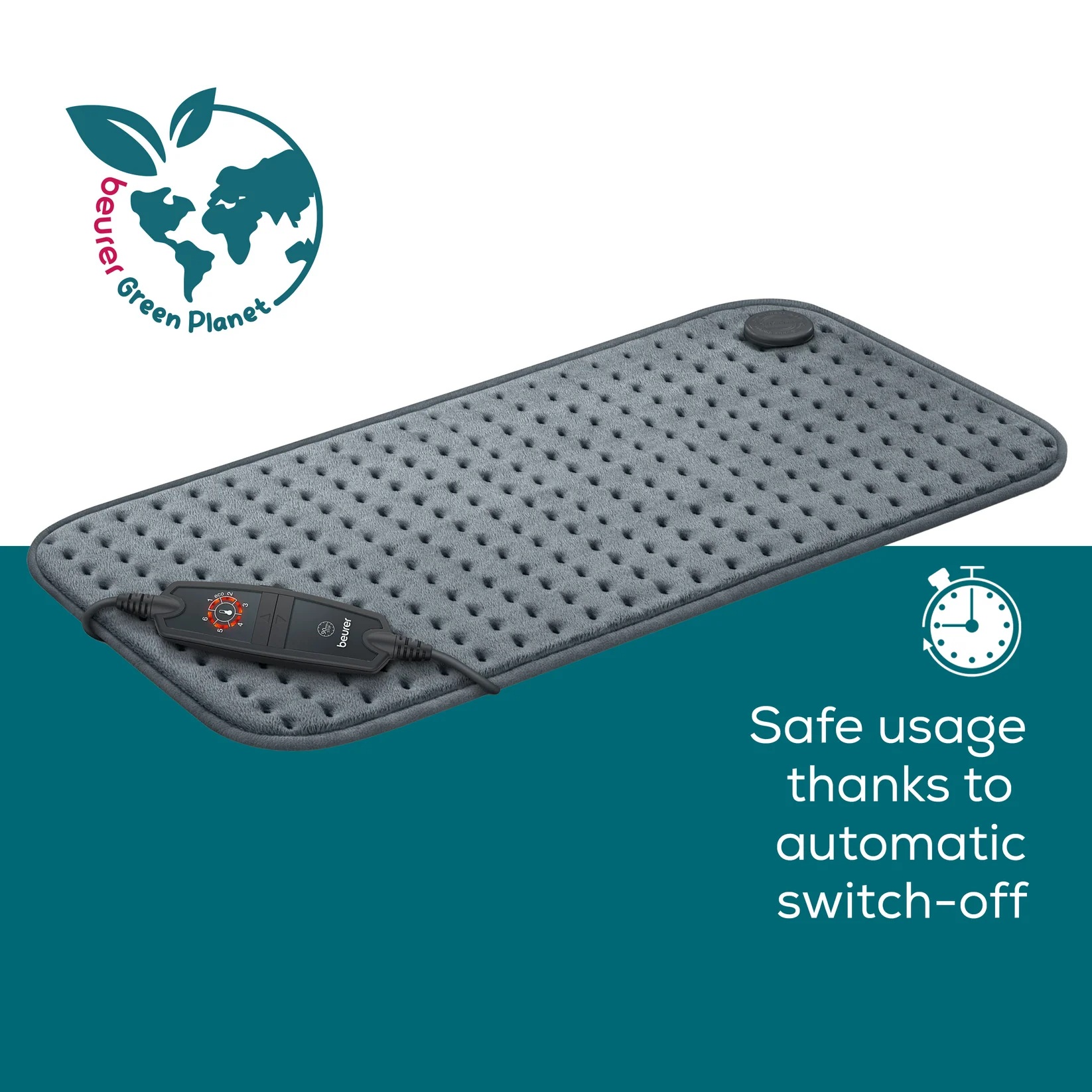 Beurer Electric- Power Cable Heat Pad , Cosy Grey - HK 123 XXL