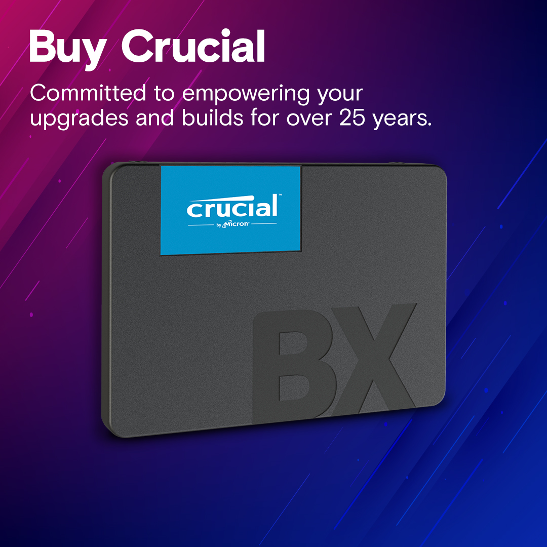 هارد SSD داخلي كروشال BX500 ، سعة 1 تيرا بايت - CT1000BX500SSD1